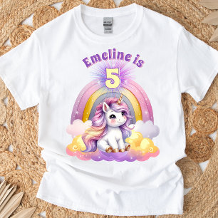 Pastell Magisches Einhorn Regenbogen Glitzer Gebur T-Shirt