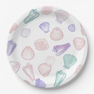 Pastell-Malerei-Muschel-Under-the-Sea-Party Pappteller