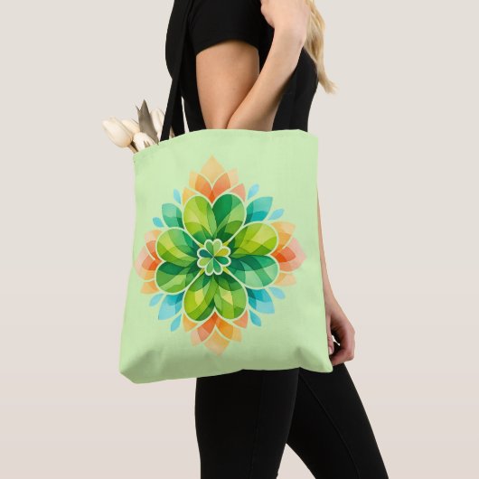 Pastell-Mandala-Blumen-Frühlingsgarten-Tasche Tasche (Von Nahem)
