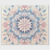 Pastell-Mandala-Blumen-Geschenkpapier – Boho-Botan Geschenkpapier (Flach)