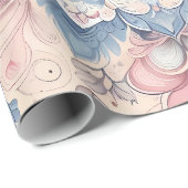 Pastell-Mandala-Blumen-Geschenkpapier – Boho-Botan Geschenkpapier (Rolleneckpunkt)