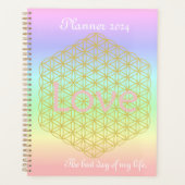 Pastell Mandala Love Gold planner Planer (Vorderseite)