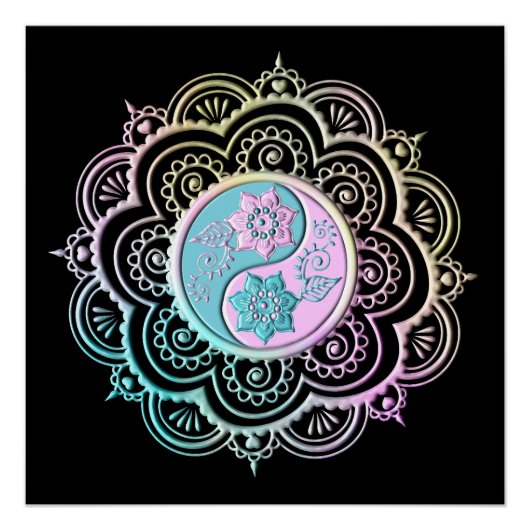 Pastell-Mandala Poster (Vorderseite)