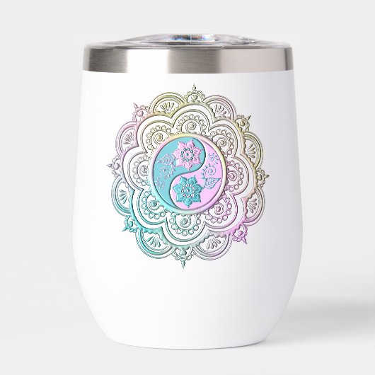 Pastell-Mandala-Wasserflasche (Vorderseite)