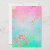 Pastell Marmor Bachelorette grün pink neuer Spaß Einladung (Rückseite)