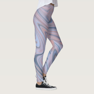 Pastell-Marmor-Flüssig-Rosa-Blau-Muster Leggings