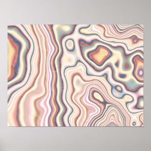 Pastell-Marmor-Harmonie-Fluss Poster (Vorne)
