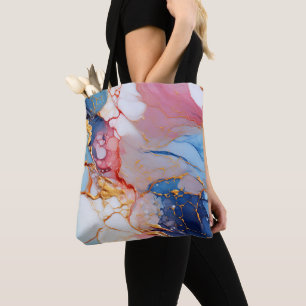 Pastell-Marmor mit goldener Eleganz Tasche