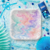 Pastell-Marmor-Wirbel-Untersetzer Pappteller (Party)