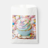 Pastell-Marshmallow-Regenbogen-Cupcake-Geburtstag Geschenktütchen (Vorderseite)
