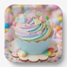 Pastell-Marshmallow-Regenbogen-Cupcake-Geburtstag