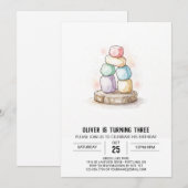 Pastell-Marshmallow-Stack-Geburtstag Einladung (Vorne/Hinten)