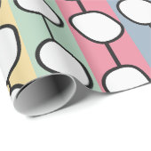 Pastell MCM farbenfrohe Linien Geschenkpapier (Rolleneckpunkt)