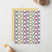 Pastell MCM farbenfrohe Linien Mitteilungskarte (Vorderseite/Rückseite Beispiel)