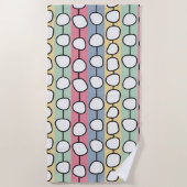 Pastell MCM farbenfrohe Linien Strandtuch (Vorderseite)