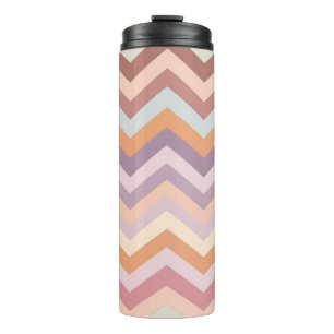 Pastell Mehrfarbig Chevron Zickzack Boho Geometris Thermosbecher