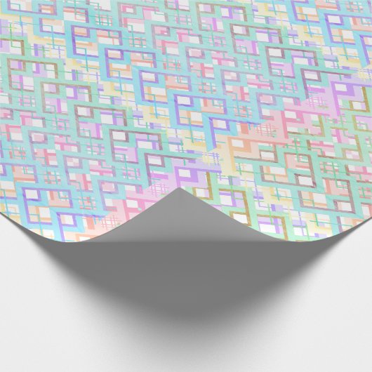 Pastell mehrfarbig rosa, grüne Geometrie Geschenkpapier (Ecke)