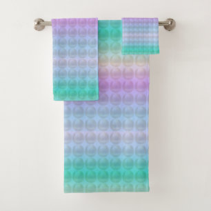 Pastell Mehrfarbige Abstrakte Geometrische Formen Badhandtuch Set
