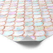 Pastell Mermaid Scales Muster Rose Gold Poster (Ecke)