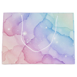 Pastell Mermaid Stardust Wasserfarbe Abstrakt Große Geschenktüte