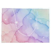 Pastell Mermaid Stardust Wasserfarbe Abstrakt Große Geschenktüte (Rückseite)