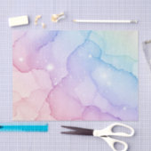 Pastell Mermaid Stardust Wasserfarbe Abstrakt Seidenpapier (Handwerk)