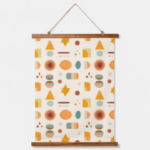 Pastell Minimalistische Aquarellformen Wandteppich Mit Holzrahmen