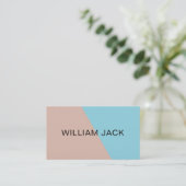 Pastell-Mint-Minimal-Doppelton-Geschäftsstil Visitenkarte (Stehend Vorderseite)