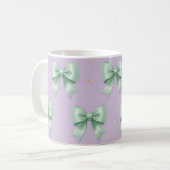 Pastell-Mint-Schleifen-Muster Kaffeetasse (Vorderseite Links)