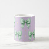 Pastell-Mint-Schleifen-Muster Kaffeetasse (Mittel)