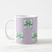 Pastell-Mint-Schleifen-Muster Kaffeetasse (Links)