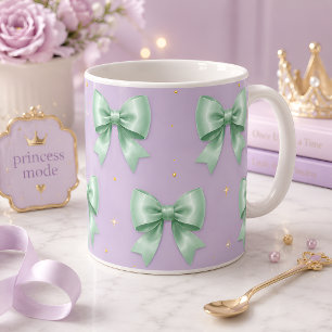 Pastell-Mint-Schleifen-Muster Kaffeetasse