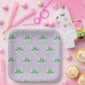 Pastell-Mint-Schleifenmuster Pappteller (Party)