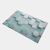 Pastell-Mint-Sechseck 3D-Mosaik Fußmatte (Schrägansicht)