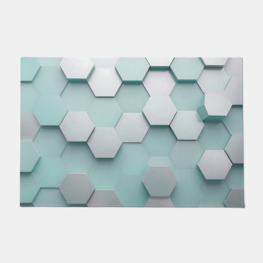 Pastell-Mint-Sechseck 3D-Mosaik Fußmatte (Vorderseite)