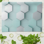 Pastell-Mint-Sechseck 3D-Mosaik Geschirrtuch (Gefaltet)