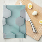 Pastell-Mint-Sechseck 3D-Mosaik Geschirrtuch (Viertel Falte)