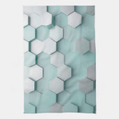 Pastell-Mint-Sechseck 3D-Mosaik Geschirrtuch (Vertikal)