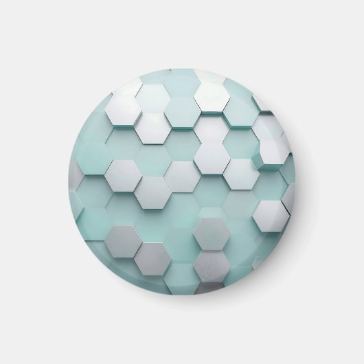 Pastell-Mint-Sechseck 3D-Mosaik Magnet (Vorne)