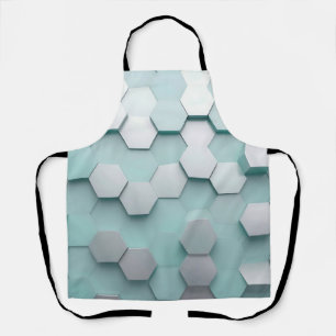Pastell-Mint-Sechseck 3D-Mosaik Schürze