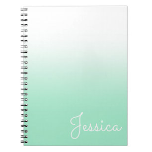 Pastell-Mint- und Weiß-Ombre Notizblock