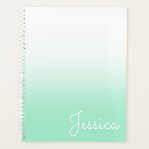 Pastell-Mint- und Weiß-Ombre Planer