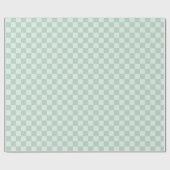 Pastell-Mintgrün Karo Retro Kariert Geschenkpapier (Flach)