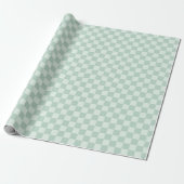 Pastell-Mintgrün Karo Retro Kariert Geschenkpapier (Ungerollt)