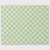 Pastell-Mintgrün und Hellgelb Karo Geschenkpapier (Flach)