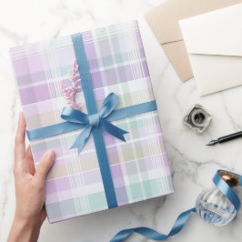 Pastell-Minz-Lavendel-Weiche Gitterstruktur Weiße  Geschenkpapier