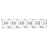 Pastell Minze und Rosa Weihnachten Nahtlose Muster Kurzer Tischläufer (Horizontal)