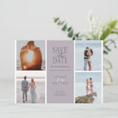 Pastell Modern Vier Foto Save the Date Karte (Stehend Vorderseite)
