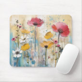 Pastell-Mohn-Impasto-Ölgemälde Mousepad (Mit Mouse)