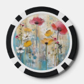 Pastell-Mohn-Impasto-Ölgemälde Pokerchips (Rückseite)
